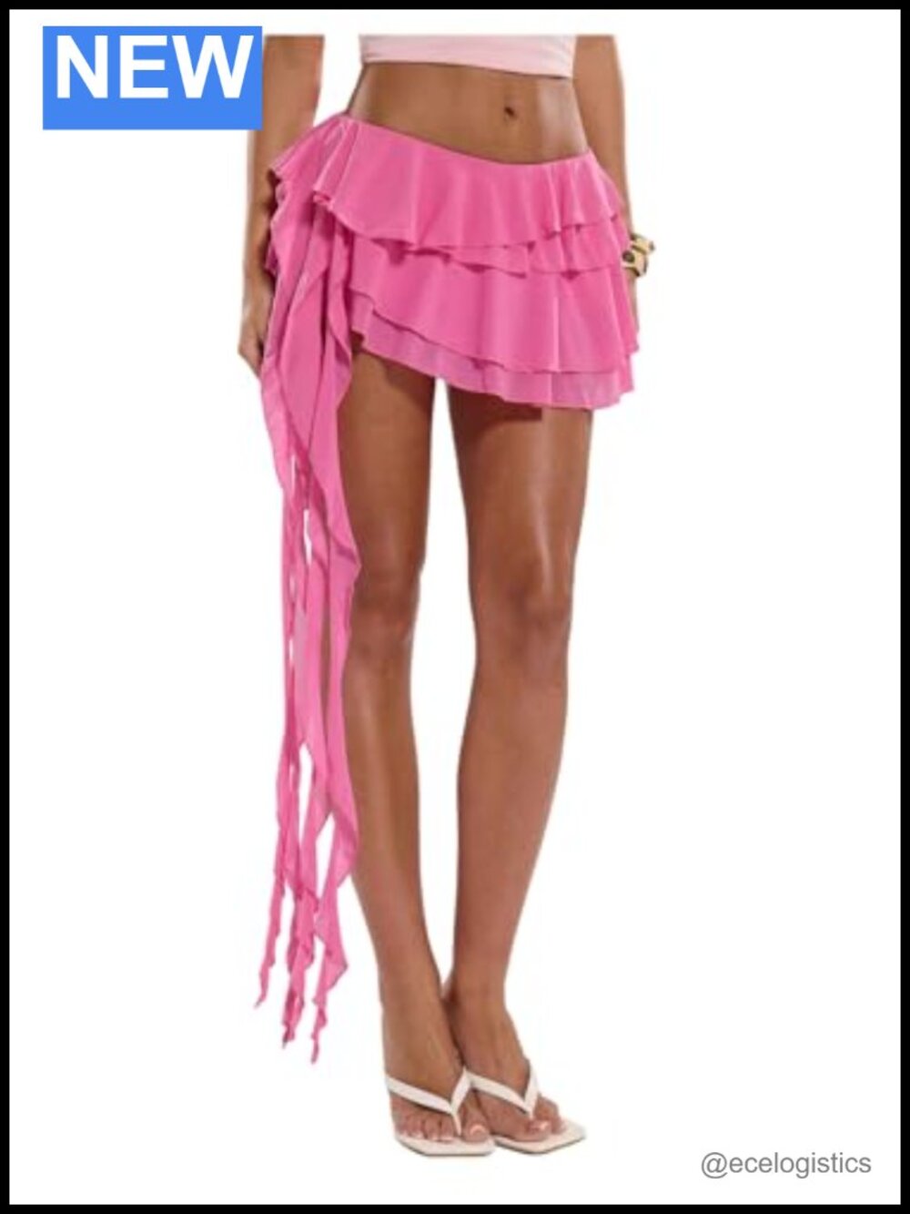 Y2K Layered Ruffle Mini Skirt with Shorts - Night Out